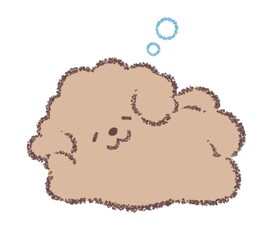 ごろ寝するトイプードル