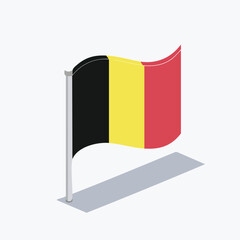 Fototapeta premium Belgium flag Vector Illustration with Flat Design, Clean Line Art, and Modern Minimalist AestheticArt.
