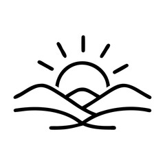 Sunset Over Dunes Desert Icon Design