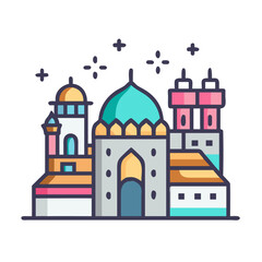 Islamic Townscape City Architecture Icon Design