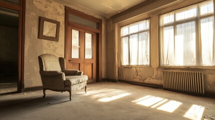 An empty room awaits transformation with furniture and decor, perfect for interior design projects or staging. Ideal for showcasing potential spaces.