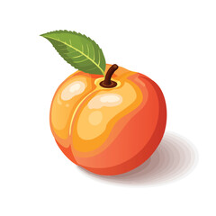 Peach Vector Illustration with Flat Design, Clean Line Art, and Modern Minimalist AestheticArt.