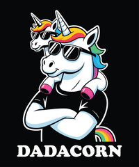 Cool Dadacorn Unicorn T-Shirt