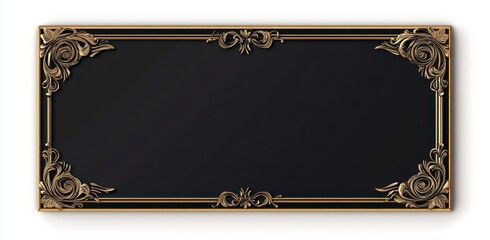 Ornate Black Plaque with Gold Accents