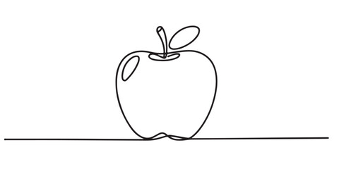 set of black vector continuous one line apple drawing style Simple Line Drawing Apples Minimalist Design, Simple Line Drawing Apples Minimalist Design, 