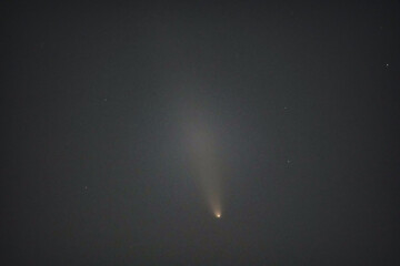 アトラス彗星の尾と星々