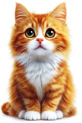 Obraz premium Adorable ginger kitten looking up