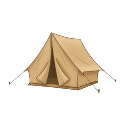 Tan Canvas Camping Tent Illustration