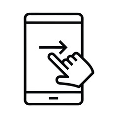 Finger Touch Screen Icon, Smartphone, Finger Swipe Right Icon