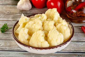 Vegan cuisine Steamed cauliflower cabbage