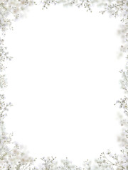 Fototapeta premium Pink baby's breath flower png. Gypsophila pink white floral design isolated on transparent background Flower frame png. empty space for text. For wedding invitations, floral branding, memorial cards.