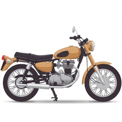 Tan Vintage Motorcycle Illustration