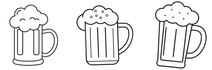 Beer mug icon vector art, Beer mug outline vector illustration