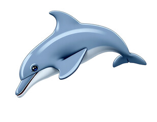 Fototapeta premium Cartoon Dolphin Swimming in the Ocean