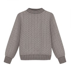 Taupe Knit Mock Neck Sweater with Ribbed Cuffs