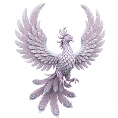 Fototapeta premium Pink Phoenix with Intricate Feathers, 3D Render