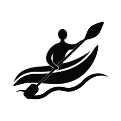 Kayaking Adventure Motion Vector Silhouette