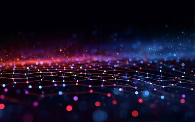 A hexagonal grid of glowing dots on a dark background, representing the mesh pattern in quantum