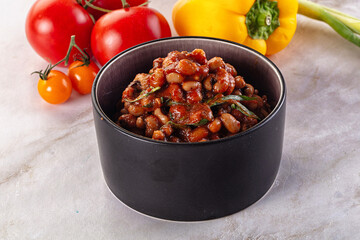 Black eye beans wutg tomato sauce