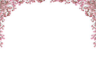 Pink baby's breath flower png. Gypsophila pink white floral design isolated on transparent background Flower frame png. empty space for text. For wedding invitations, floral branding, memorial cards.