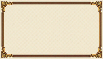 Elegant vintage-style golden brown frame with floral decorations, ideal for certificates, invitations, or classical design elements on a light background.