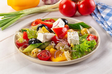 Greek salad with feta cheese