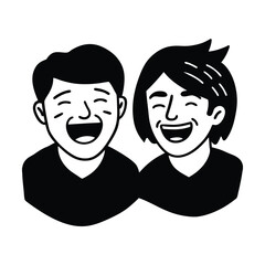 Laughing Friends Joy Vector Silhouette