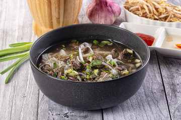 Vietnamese Pho Bo soup with beef