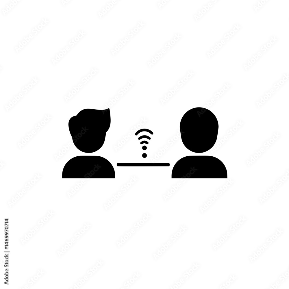 Poster vector icon of at least two people receiving items for actions and interactions