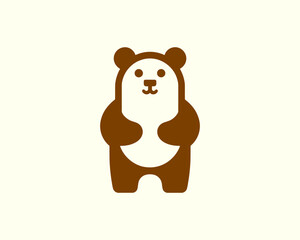 Bear logo in stylish brown with clean lines perfect for branding