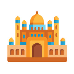 Middle Eastern Palace Architecture Icon Design