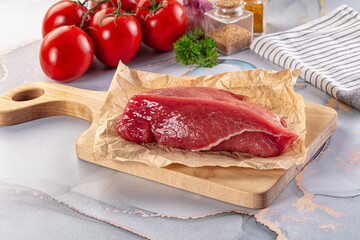 Raw beef meat fillet piece