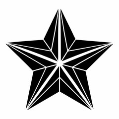 Abstract Black and White Geometric Star Design Element