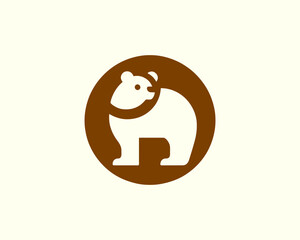 Bear logo icon in brown tones for corporate use professional look