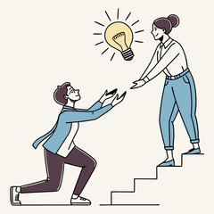 Giving an idea the concept of mentorship and guidance in career development.
