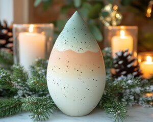 Ceramic teardrop ornament, ombre colors,  decorative