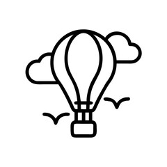 Hot Air Balloon Ride Adventure Icon Design