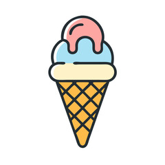 Ice Cream Cone Dessert Icon Design