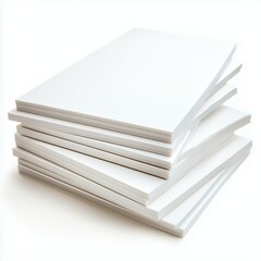 Neat Stack of White Papers with Subtle Dotted Edges on White Background