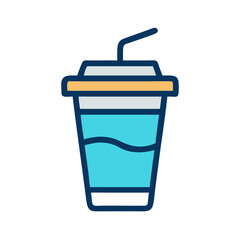 Cold Drink Cup Refreshing Beverage Icon Design