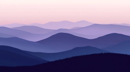 Fototapeta premium Misty Mountain Range Sunset.