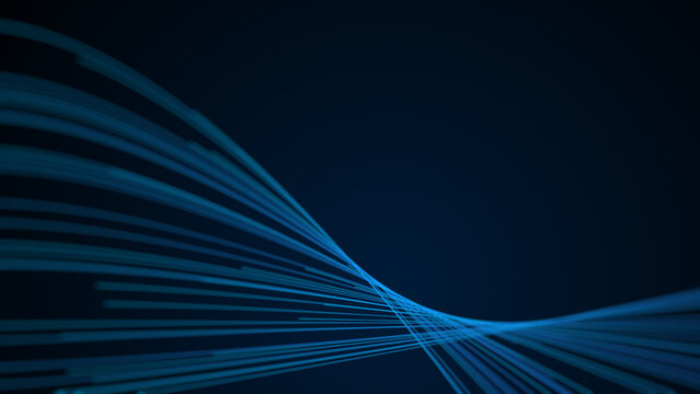 Big Data concept. abstract dark blue orange fast moving binary computer data. High speed motion, artificial intelligence, Technology, machine learning, big data, virtualizatio, futuristic, data 