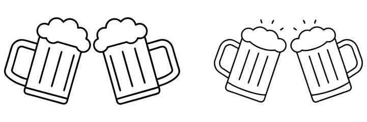 Beer mug icon vector art, Beer mug silhouette, Beer mug outline vector illustration