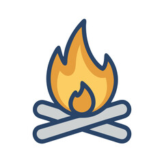 Campfire Bonfire Flames Outdoor Icon Design