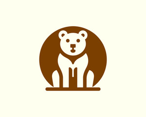 Bear logo icon in brown with clean design perfect for branding