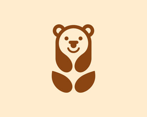 Bear logo icon in modern brown design perfect for branding