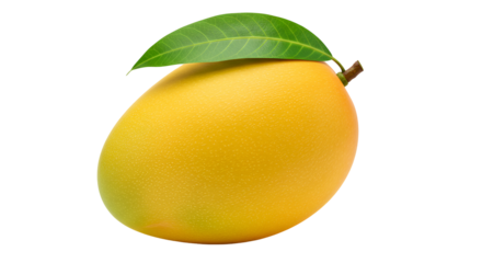 Ripe Yellow Mango with Leaves