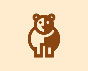 Bear logo icon in simple brown for business use perfect for branding