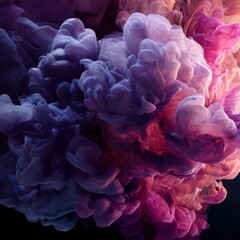 Fototapeta premium Colorful swirling clouds of smoke in purple and pink shades Generative AI