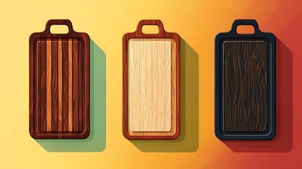 Wooden Cutting Boards with Kitchen Set.